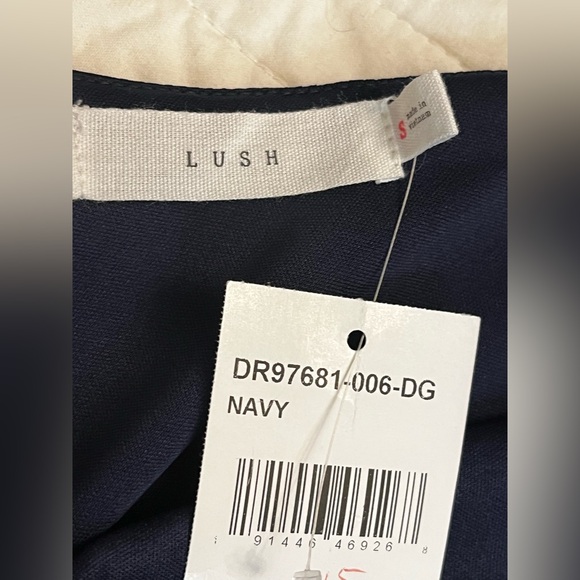 Lush one shoulder draped satin navy dress NWT - Picture 6 of 7